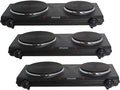 IMUSA Double Electric Hot Plate, Black (Pack of 3)