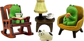 Refintural Miniature Frog Figurines Statue, Adorable Frog Collectibles for Desk and Bedroom Decor, Perfect Indoor Home Decorations and Gifts
