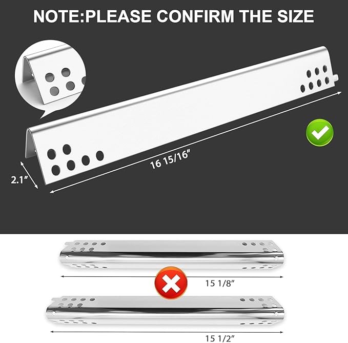 Uniflasy Grill Parts for Char-Broil 4/5 Burner for Charbroil 463347519 463347518 463275517 463243518 463243519 463342119 Grill Replacement Parts Burners Heat Plates 18" Cast Iron Grill Grates