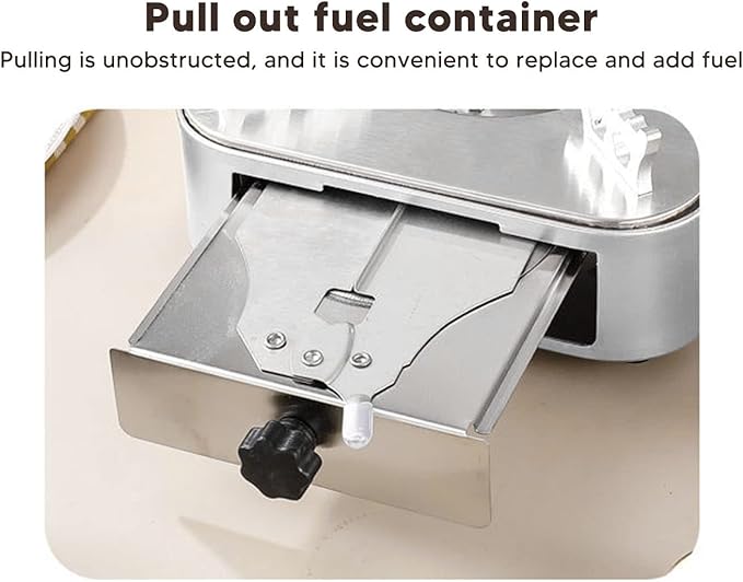 Alcohol Stove,Backpacking Stove,Portable Alcohol Stove Camping,Stainless Steel Silver One Piece Design Drawer Structure Spirit Burner For Home Outdoor Hiking