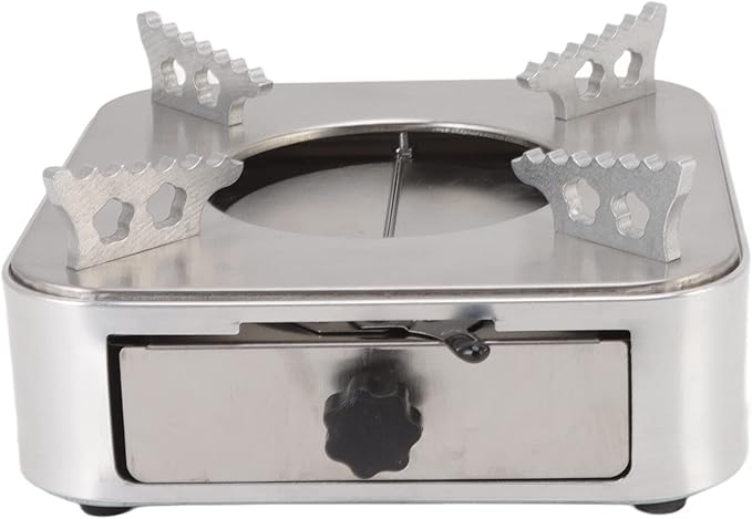 Alcohol Stove,Backpacking Stove,Portable Alcohol Stove Camping,Stainless Steel Silver One Piece Design Drawer Structure Spirit Burner For Home Outdoor Hiking