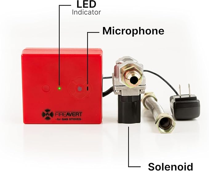 FireAvert-Gas Stove Auto Shut-Off Device (1/2" Pipe Line), Oven Monitoring Solution for Senior Citizen and Elderly Parents, As Seen on Shark Tank (2 Pack)
