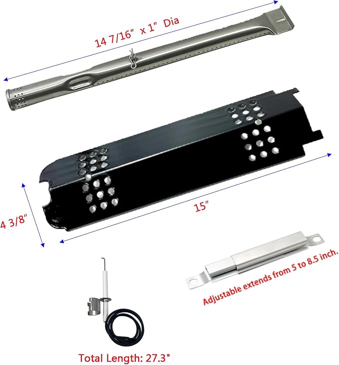 Direct store Parts Kit DG160 Fits for Charbroil 463436215 463439914 463436214 463439915 463436213 G432-Y700-W1 467300115 463436214 G432-Y700-W1 G432-0078-W1 463432114 Grill Heat Plate, Burner, igniter