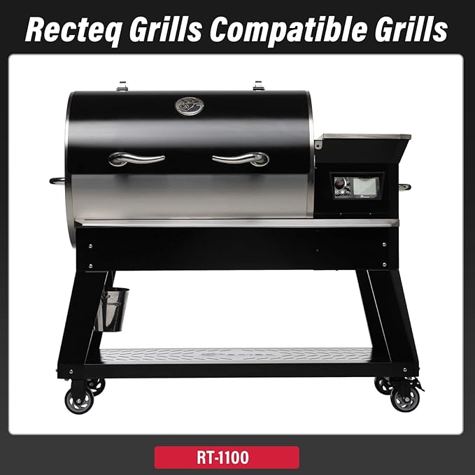 Utheer Front Folding Shelf for Recteq RT-1100 Flagship Wood Pellet Grill, Heavy Duty Grill Prep Table 31.3" x 10.2", Supports 60 LBS, Foldable BBQ Front Shelf, Rectec RT 1100 Smoker Accessories