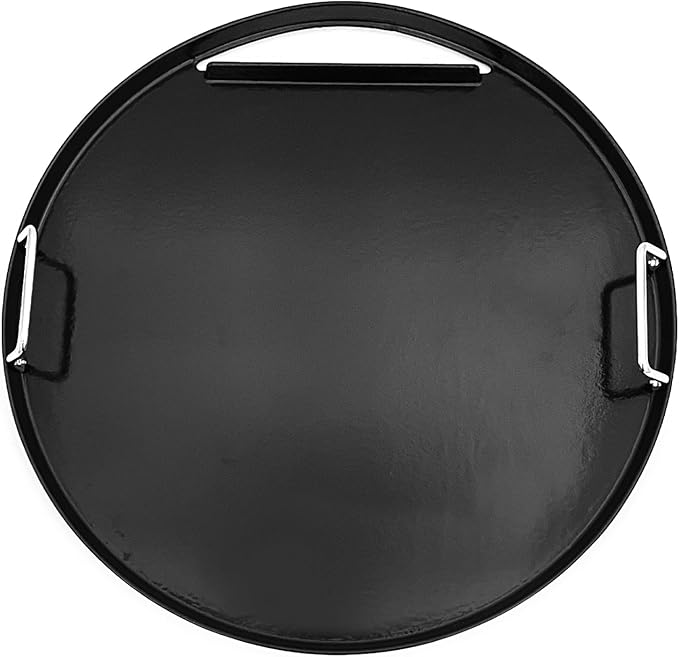 Cast Iron Round Cooking Griddle Plate Replacement for Weber 22" Kettle, One-Touch, Master Touch, Bar-B-Kettle, Performer Charcoal Grill for Recteq Pellet Grill RT-B380 Bullseye, Fire Pit Camping
