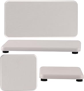 NiuYichee Set of 4 Water Absorbent Diatomite Coasters, Diatomaceous Earth Kitchen Soap Dish, Bathroom Trays, Water Absorbing Stone Used for Hand Soaps & Plants & Toiletries in The Modern Home