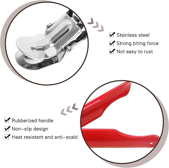 Vankey Grill Grate Lifter Gripper, Stainless Steel Grill Grid Lifter for Big Green Egg & Kamado Joe Primo Grills, handling Lifter Gripper for Most Charcoal & Gas Grills
