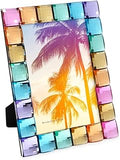 Isaac Jacobs Decorative Sparkling Jewel Picture Frame, Photo Display & Home Décor (4x6, Rainbow)