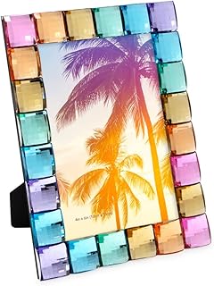 Isaac Jacobs Decorative Sparkling Jewel Picture Frame, Photo Display & Home Décor (4x6, Rainbow)
