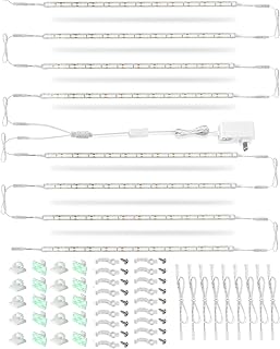 Under Cabinet Lighting, (8) Linkable 12-Inch Flexible LED Light Strips Kit, 20W 2000lm Daylight White, Durable LED Lights for Bookcases, Cabinets, Pantries, Showcase, Closet (Warm White)