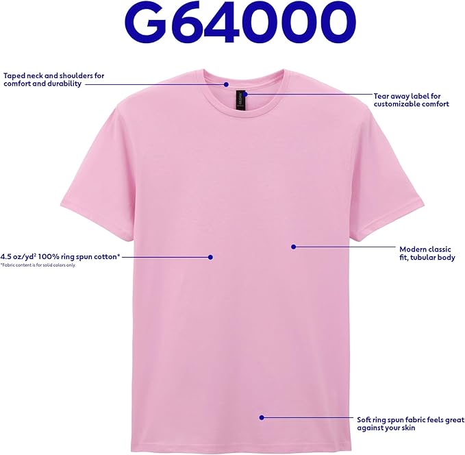 Gildan Adult Softstyle Cotton T-Shirt, Style G64000, Multipack