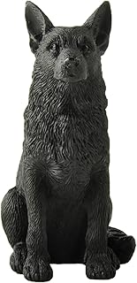JFSM INC. 3.5" Black German Shepherd Dog Figurine - Elegant Resin Dog Statue, Holiday Stocking Stuffer, Gifts for German Shepherd Lovers, Pet Memorial or Home Office Décor