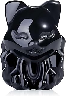 LAIDANLA 2" Black Obsidian Fox Figurine Healing Crystals Fox Statue Hand Carved Natural Gemstone Polished Reiki Spiritual Pocket Animal Sculpture Home Office Room Desk Decor