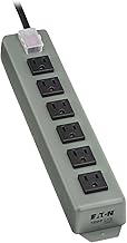 Eaton Tripp Lite Series 6-Outlet Heavy Duty Power Strip, Metal, Mountable (Wall Mount & Under Desk), 6ft Extension Cord, On/Off Switch Cover, Industrial Garage Shop Work Bench Applications (6SP)