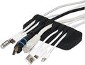 Heaviest Cable Organizer on the Market! Compact and Weighted Desktop Cord Holder and Cable Organizer, Eco-Friendly Silicone, No Bad Smell, Bundled with 4 Reusable Cable Ties! (Black)