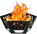 24-inch Fire Pit, Outdoor Portable Wood-Burning Fire Pit Log Stove Fireplace for Camping, Backyard, Garden Picnic Patio and Beach. Comes with A Carry Bag