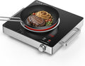 Hot Plate Electric Single Burner,SOPINWAEH 1800W Portable Countertop Ceramic Cooktop For Cooking With Adjustable Temperature & Stay Cool Stainless Steel Handles,Compatible With All Cookware