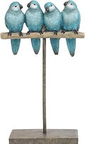 Braxio Bird Figurines Home Decor – Resin Tabletop Blue Bird Decor for Shelf Table Desk Modern Decorative Accent for Living Room Bedroom Office 5.5 x 2.5 x 9.5 Inch