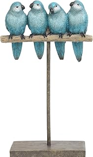 Braxio Bird Figurines Home Decor – Resin Tabletop Blue Bird Decor for Shelf Table Desk Modern Decorative Accent for Living Room Bedroom Office 5.5 x 2.5 x 9.5 Inch