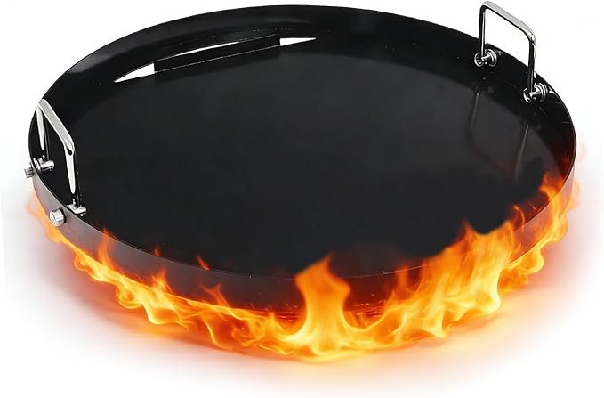 Carbon Steel Griddle for Weber 22" Charcoal Grills, Nano-Ceramic Nonstick Griddle Insert with Foldable Handles,Rust‑Resistant Flat Top Griddle for 22.5" Weber Kettle Grill and Most 22" Round Grills