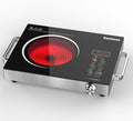 Karinear Portable Electric Stove 110V, 1800W Electric Hot Plate with Handle, Knob Control Single Burner Electri Cooktop, Ceramic Infrared Countertop Burner, Timer, Safety Lock
