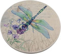 Absorbent Ceramic Stone Coasters, Dragonfly,Set of 4 Stone Coasters