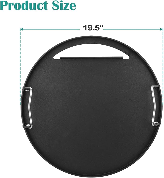 Full-Size Griddle Insert for Akorn Kamado Ceramic Grill, Pit Boss K24, Louisiana Grills K24, Flat Top Griddle for Char-Griller 16620/6719/ E56720/ 6520/16820/ 6020 Kamado Grill.