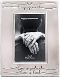 Haysom Interiors Beautiful Two Tone Silver Plated Engagement 4" x 6" Picture Frame with Black Velvet | Unique and Thoughtful Gift Idea by Happy Homewares