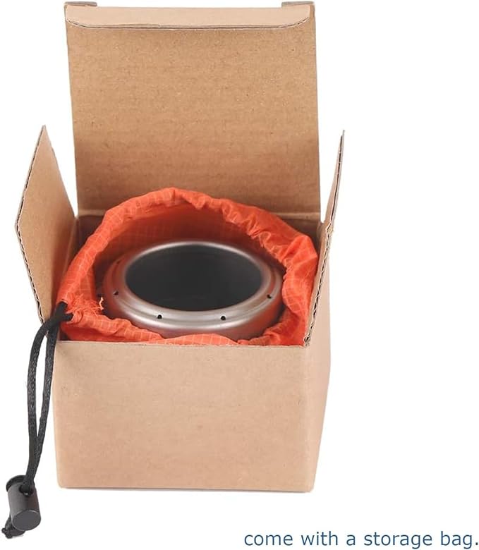 Alcohol Stove with Cover Titanium Portable Camping Backpacking Hiking Stove with Carry Bag (Stove+Cover)