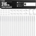 EVEO Cable Hider Wall 306” - Cable Raceway Cord Hider - Wire Covers for Cords on Wall, Cord Cover, Wall Cable Hider, Cable Concealer, Wire Hiders for TV on Wall Management-20X (L16 W0.95 H0.5) - White