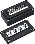 300A Bus Bar Box Nickel Plated Brass Power Distribution Block with 4xM8 (5/16 inch) Terminal Studs Negative Ground Battery Junction Block Buss Bar with Cover DC12 24 48V for Trailer Marine