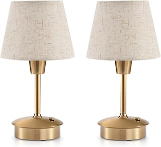 2 Pack Small Cordless Table Lamp for Restaurant Dinner Table, 5200mAh Battery Operated Lamps, Rechargeable Portable Dimmable Touch Bedside Night Light for Side End Table Dining Room Patio Outdoor