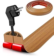 Floor Cord Cover Self Adhesive Cord Hider,10FT Cable Management, Extension Strip Protector for Wires, Prevent Cable Trips for Offices, Gyms, Exhibitions Cavity 0.39"(W) x 0.27"(H) BrownWood