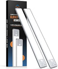 Reoshine 63 LED Closet Lights Motion Sensored, 2500mAh Rechargeable Under Cabinet Lighting, Dimmable & Magnetic Light Bar for Kitchen Cabinets, Hallways (2 Pack)