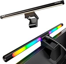Quntis Monitor Light Bar 15.7", 24 RGB Backlight Modes for lmmersive Gaming Ambience, 900 Lux Glare-Free Computer Screen Lamp, High CRI 95 Eye Care Desk Light for Home Office