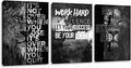 Motivational Canvas Wall Art 3 Pieces Lion Poster Inspirational Positive Wall Art Quotes Success Canvas Picture Print Artwork Framed for Home Office Room Gym Workplace Wall Decor (48''Wx 24''H)