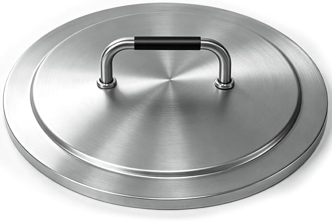 Fire Pit Lid for Solo Stove Bonfire 2.0, 19.5" 304 Stainless Steel Round Lid for SoloStove Accessories Bonfire and Other 19.5 inch Outdoor Firepit with Heat Resistant Handle