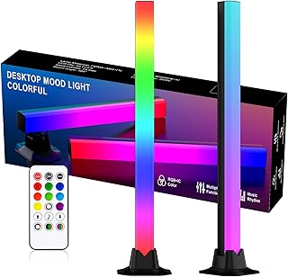 MIHEAL RGB Light Bar, Music Sync RGB LED Lights Bar, USB Powered Mood Lighting, Remote Control Color Changing Gaming TV Backlight, 8 Dynamic Modes for PC Room Monitor Desk …