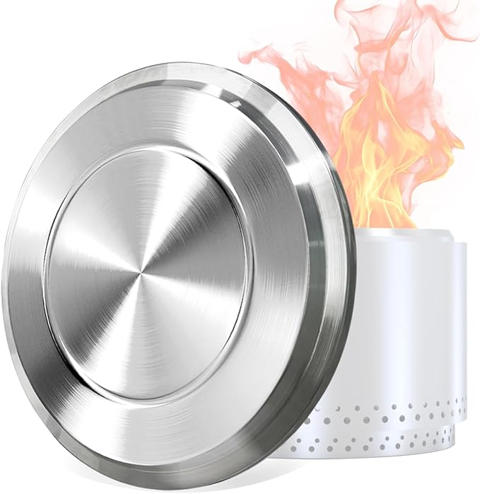 Fire Pit Lid for Solo Stove Bonfire,19.5 Inch Stainless Steel Fire Pits Cover,Anti-Rust and Waterproof Fire Pit Accessories for Outdoor Fire Pits and Camping Accessories