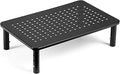 LOTEYIKE Monitor Riser Desktop Stand, Flat Screen TV Monitor Stand Riser, Sturdy Metal Laptop Computer Monitor Stand Shelf for Printer, iMac, 3 Height Adjustable PC Stand with Mesh Platform
