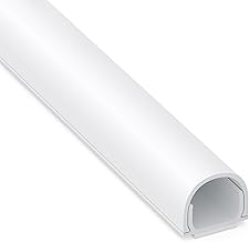 ZhiYo 113in Cord Covers for Wires on Wall, One Cord Hider Wall, Self-Adhesive Wire Covers for Cords, Paintable TV Cable Hider Cable Management Kit, 8X L14.2in, W0.5in H0.4in, White