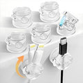 Magnetic Cord Holder for Desk & Nightstand, 7-Pack 360° Rotatable Cable Clips Organizer - Strong Adhesive Fits 8mm Lots for Phone Charger Cords & Wires, Clear