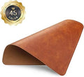 Mouse Pad, PU Mouse Pad，Leather Mouse Pad with Stitched Edge Micro-Fiber Base with Non-Slip Waterproof，Mouse Pad for Computers，Laptop, 8x11Inch (Caramel Brown)