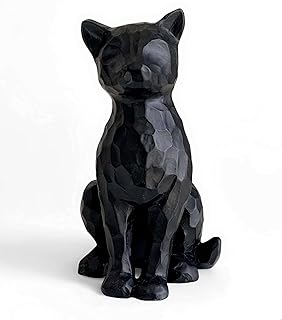 Black Cat Figurines Statue Home Decor Gifts for Women Cat Lovers ,Colletiable Carved Resin Cat Memorial Gift Knick Knacks for Shelf Desktop Office Decorations