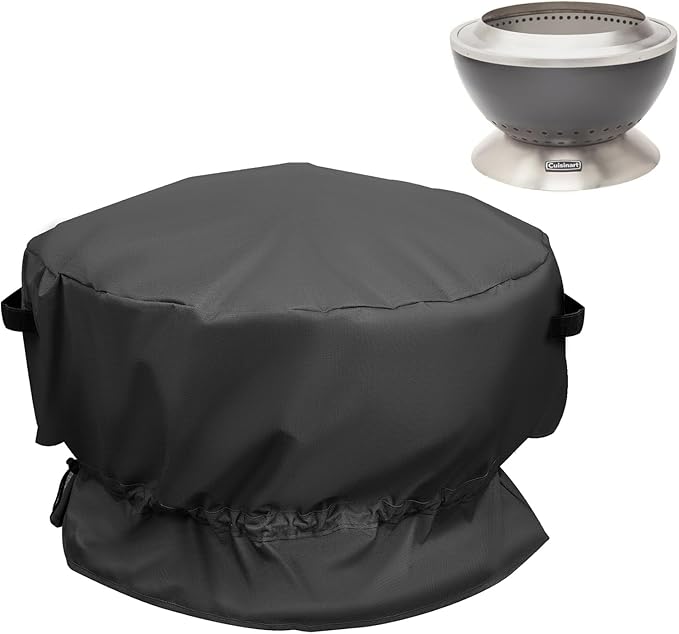 Fire Pit Cover for Cuisinart 24” Cleanburn Smokeless Fire Pit COH-800, Replacement for Cuisinart CHC-801 Cover, Durable 600D Waterproof Snowproof Rip-Resistant Polyester