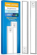 Under Cabinet Lighting, LED Motion Sensor Light Indoor, 2200mAh USB Rechargeable Closet Lights Battery Operated, Stick On Magnetic Wireless Dimmable Under Counter Lights for Kitchen(2 Pack)