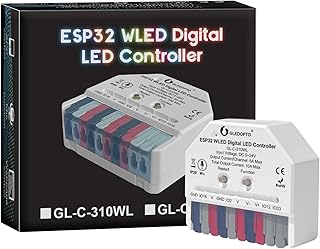 GLEDOPTO ESP32 Mini WLED LED Controller with Microphone DIY Music Dynamic Modes DC 5~24V Work with Addressable Digital RGB IC WS2811 WS2812 SK6812 TM1814 WS2813 WS2815 Strip Light Easy Wiring
