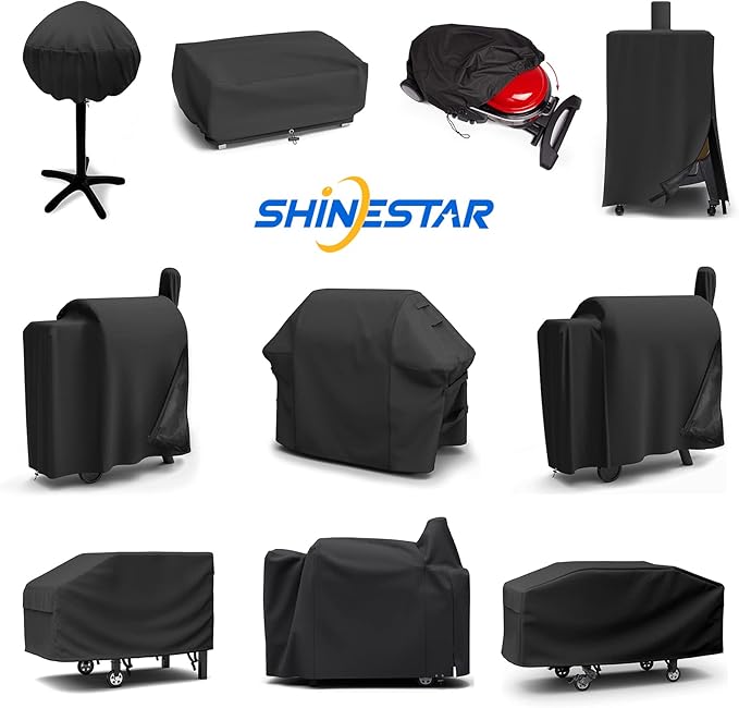 SHINESTAR Patio Cover for Camp Chef 2 Burner Stove, Also Fit Gas One B-5000 and More, Heavy Duty & Waterproof, 32.25W x 16D x 21.6H, Black