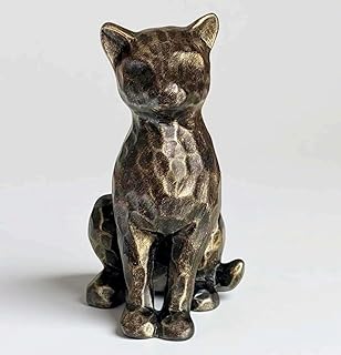 Antique Black Bronze Finish Sitting Resin Cat Figurines Statue Shelf Decor Gifts for Cat Lovers,Brushed Vintage Cat Sculpture Memorial Gift Knick Knacks for Desktop Office,Rustic Farmhouse Home Decor