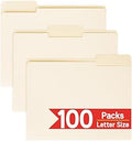 100 Packs Manila File Folder,Manilla Folder 8.5x11,1/3 Cut Tabs Folder for Office,School and Home,Organizer File Folder Letter Size